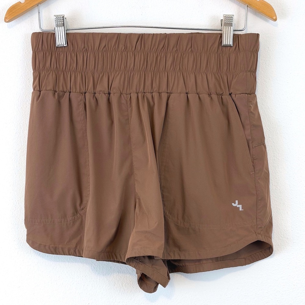 Gorpcore Earthy Brown High Rise Running Shorts JoyLab Women Smocked Small